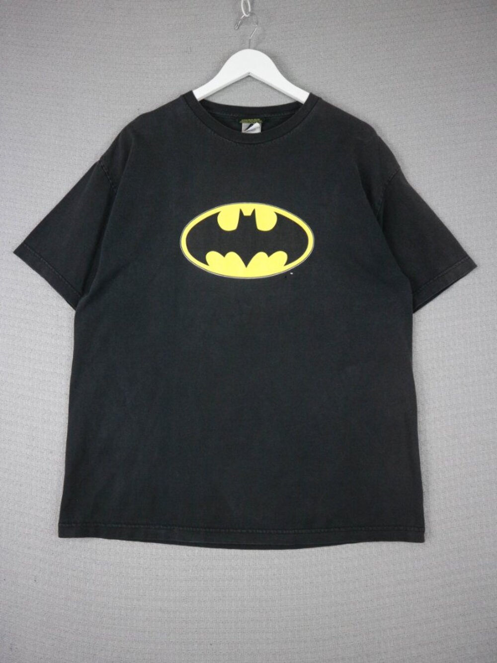 Batman Alstyle Vintage Faded Black Logo Tee Mens XL VTG